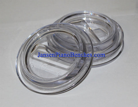 Jansen clear lucite piano caster cups