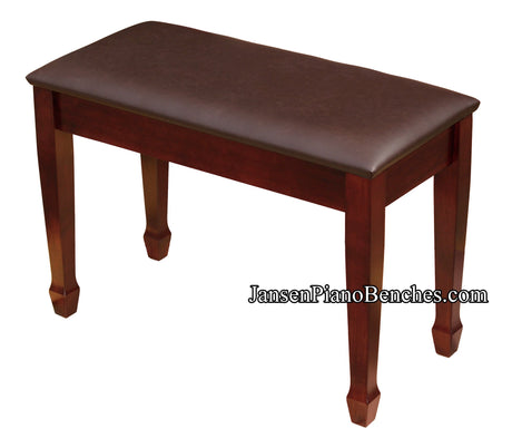 jansen mahogany upholstered piano bench