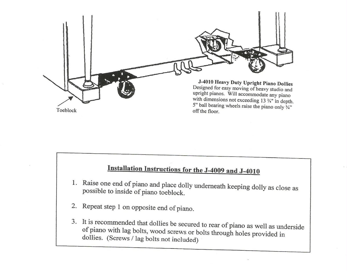 jansen 4010 piano dolly for upright piano