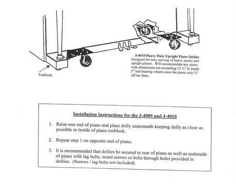 jansen 4010 piano dolly for upright piano