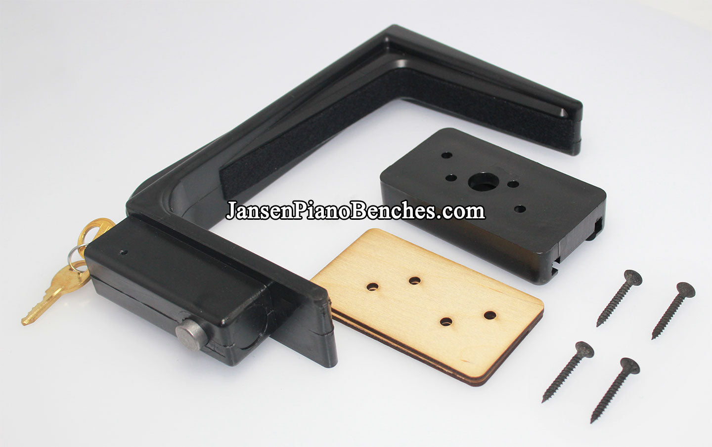 Hands Off Lucite Fallboard Clamp 6" Piano Lock - Jansen Piano Benches