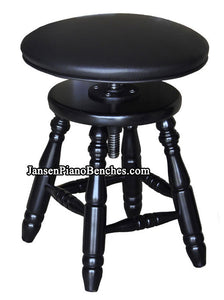 Jansen piano stool upholstered top black