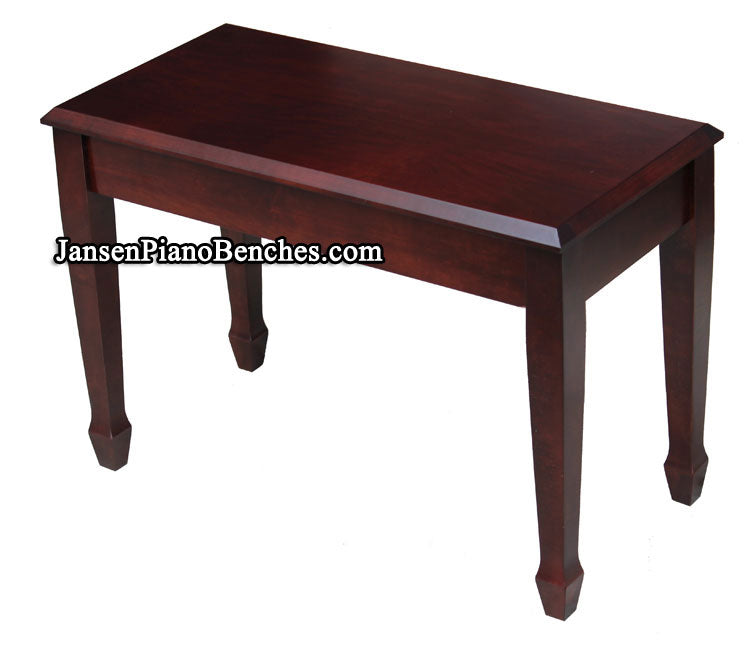 Jansen grand piano bench mahogany finish spade legs