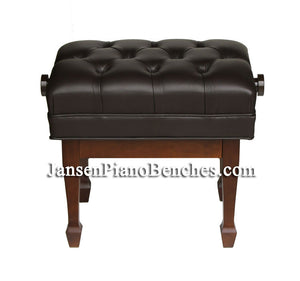 Jansen artist bench walnut with brown leather