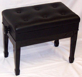 Jansen Imported Artist Bench Ebony High Gloss with music compartment J-850