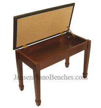 Load image into Gallery viewer, jansen piano bench mahogany brown vinyl top