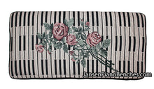Load image into Gallery viewer, Keyboard &amp; Rose Piano Bench Cushion - 14&quot; x 29&quot;