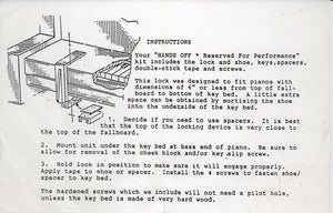 piano lock instructions for installation