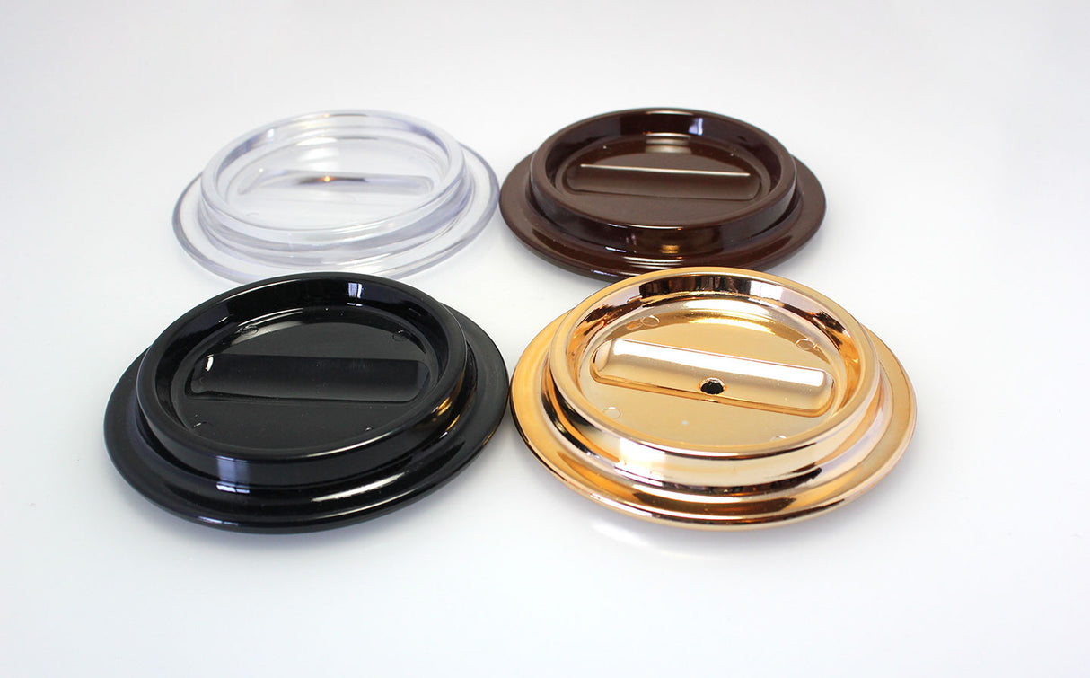 piano caster cups lucite black brown brass and clear