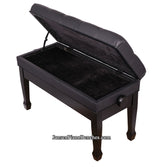 piano bench for two players with music storage