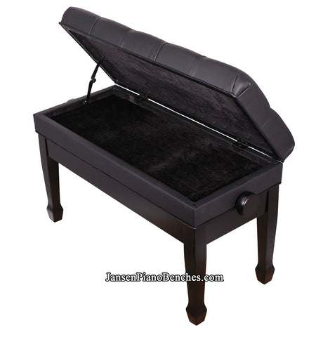 piano bench for two players with music storage