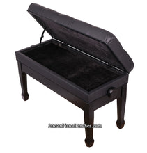 Load image into Gallery viewer, satin ebony adjutable piano bench duet