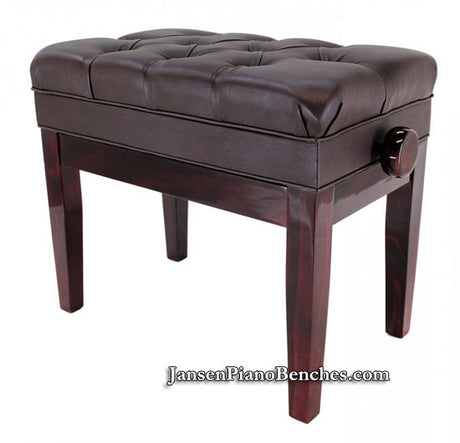 mahogany adjustable piano bench