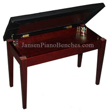 Load image into Gallery viewer, Mahogany Upholstered Piano Bench