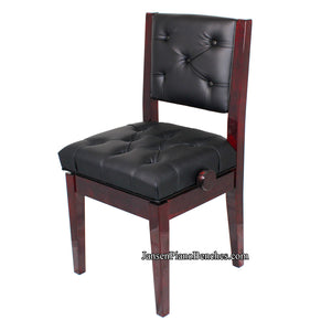 Piano chair mahogany high polish padded seat