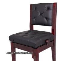 Load image into Gallery viewer, mahogany piano chair tufted high polish
