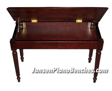 Load image into Gallery viewer, mahogany piano bench with sheet music storage