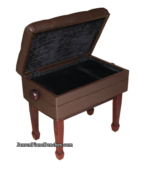 mahogany bench with music storage 