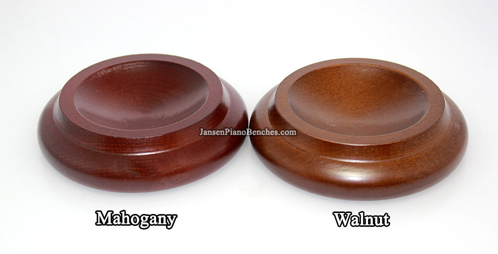 piano caster cups mahogany vs walnut 