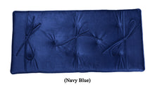 Load image into Gallery viewer, navy blue piano bench cushion with ties
