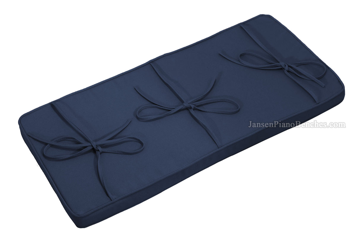 navy blue piano bench cushion