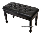 padded piano bench with storage black polish