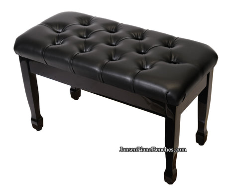 padded piano bench with storage black polish