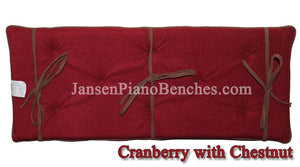 piano bench cushion cranberry and chestnut brown
