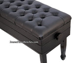 black piano bench adjustable height satin ebony