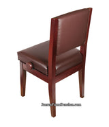 Satin Mahogany Adjustable Piano Chair - Padded Back