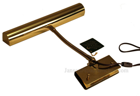 brass led piano lamp clip on 14inch shade house of troy