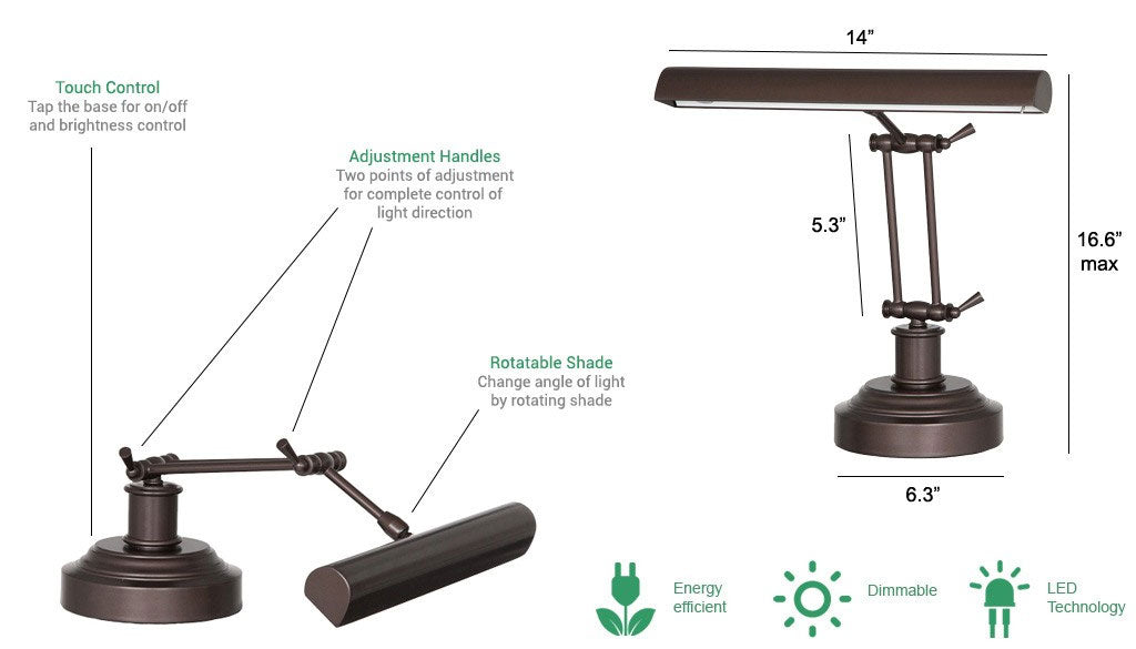 Cocoweb 14" LED Piano Desk Lamp 0DLED14