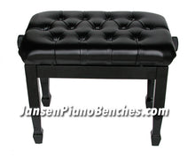 Load image into Gallery viewer, black high gloss adjustable piano bench pillow top