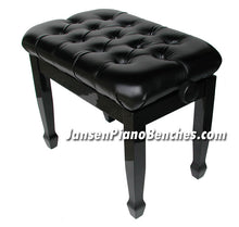 Load image into Gallery viewer, adjustable piano bench black high polish pillow top
