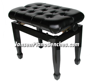 piano bench adjustable black high gloss finish