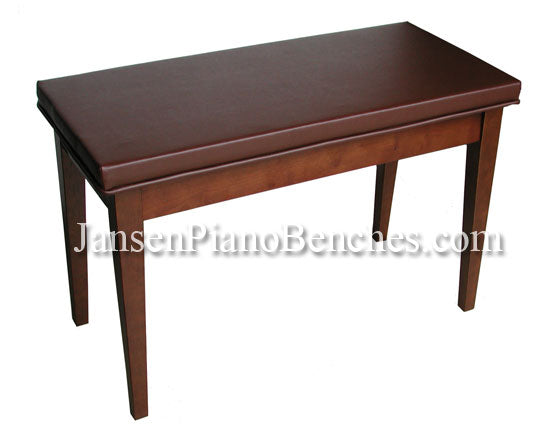 satin walnut piano bench sheet music storage schaff