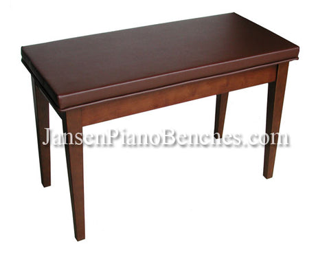 satin walnut piano bench sheet music storage schaff