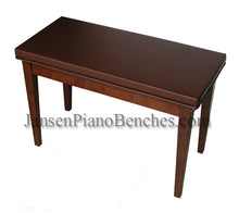 Load image into Gallery viewer, schaff walnut vinyl upholstered piano bench