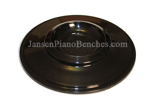 piano caster cup plastic black finish