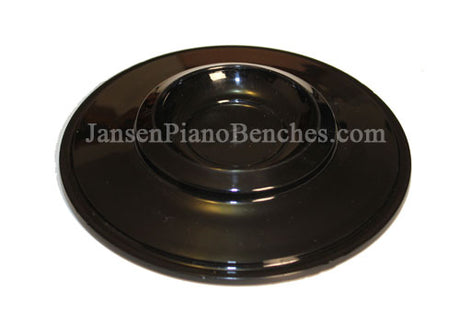 piano caster cup plastic black finish