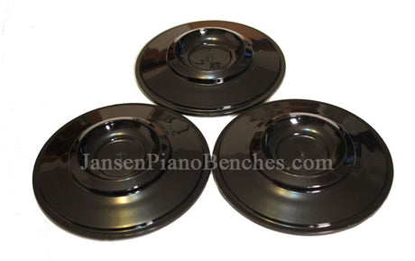 ebony plastic piano caster cups