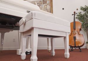 high polish white piano bench