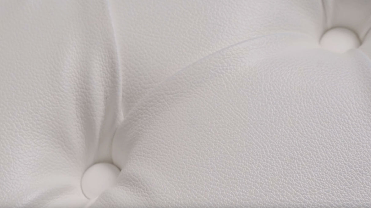 white vinyl piano bench