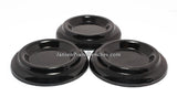 polished black piano caster cups