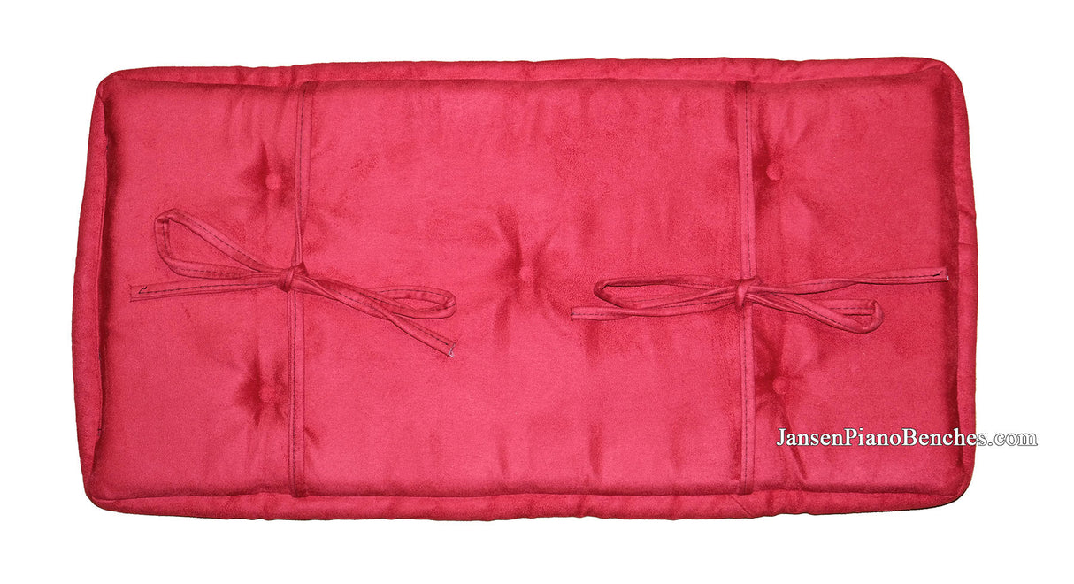 Red Jansen Keyboard Piano Bench Cushion 12-3/4" x 25"