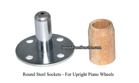 piano wheel round socket for upright pianos