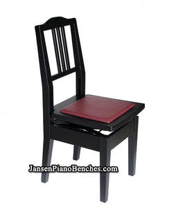 satin black piano chair