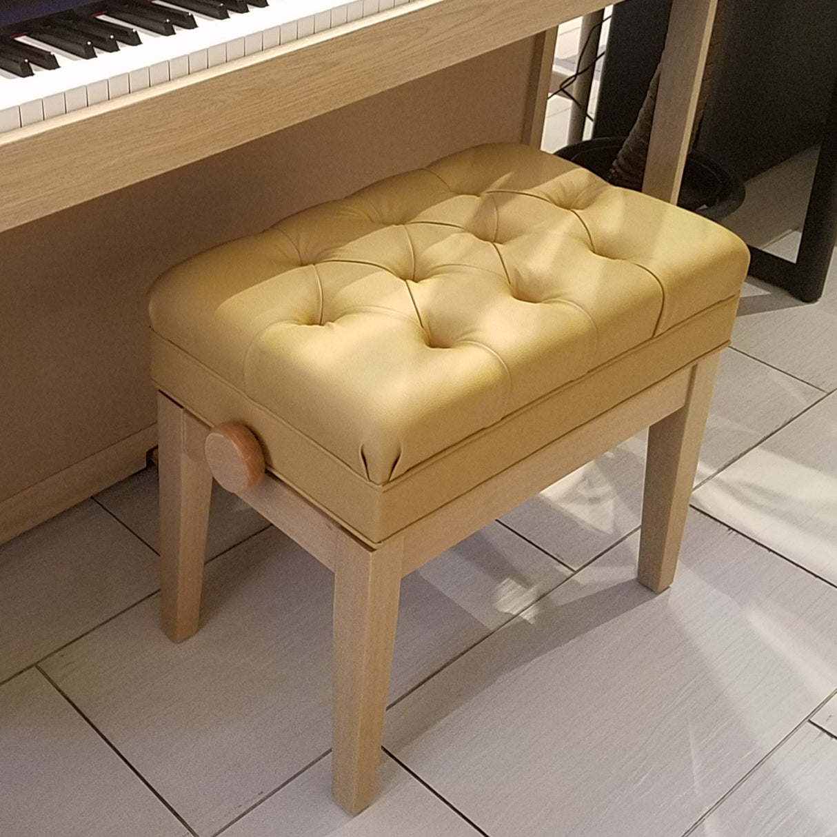 oak piano bench 