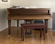 Load image into Gallery viewer, Yamaha Upholstered Piano Bench Satin Walnut with Spade Legs