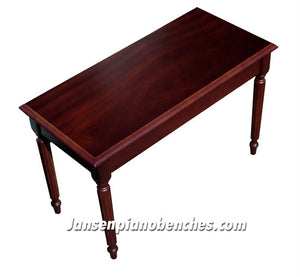 mahogany piano bench with music compartment